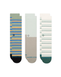 The Stance Mens Prep Stripe Socks (3 Pack) in Paleblue