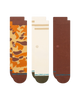 The Stance Mens Camo Crew Socks (3 Pack) in Brown