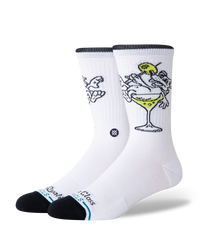 The Stance Mens High Quality Low Class Crew Socks in White