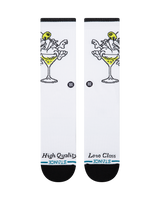 The Stance Mens High Quality Low Class Crew Socks in White