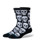 The Stance Mens Static Skull Crew Socks in Black