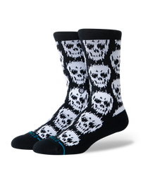 The Stance Mens Static Skull Crew Socks in Black