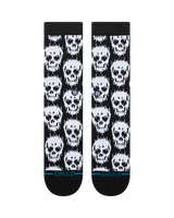 The Stance Mens Static Skull Crew Socks in Black