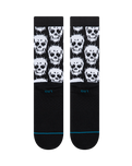 The Stance Mens Static Skull Crew Socks in Black