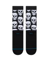 The Stance Mens Static Skull Crew Socks in Black