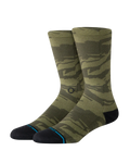 The Stance Mens Camoblend Crew Socks in Dark Green