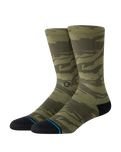 The Stance Mens Camoblend Crew Socks in Dark Green