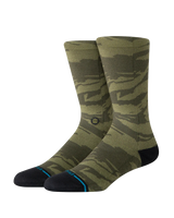 The Stance Mens Camoblend Crew Socks in Dark Green
