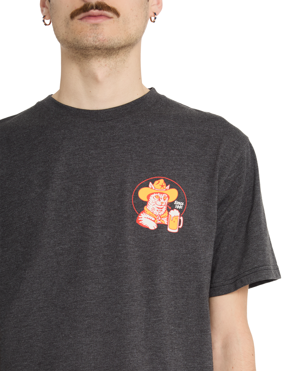 Meowdy T-Shirt in Heather Black