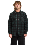 The Volcom Mens Bowered Fleece Overshirt in Scarab