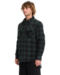 The Volcom Mens Bowered Fleece Overshirt in Scarab