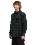 The Volcom Mens Bowered Fleece Overshirt in Scarab