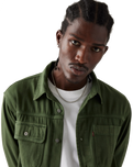 The Levi's® Mens Auburn Worker Shirt in Erick Kombu Green Garment Dye