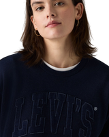 The Levi's® Womens Graphic Heritage Sweatshirt in Raw Edge Applique Indigo
