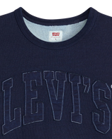 The Levi's® Womens Graphic Heritage Sweatshirt in Raw Edge Applique Indigo