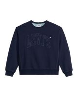 The Levi's® Womens Graphic Heritage Sweatshirt in Raw Edge Applique Indigo