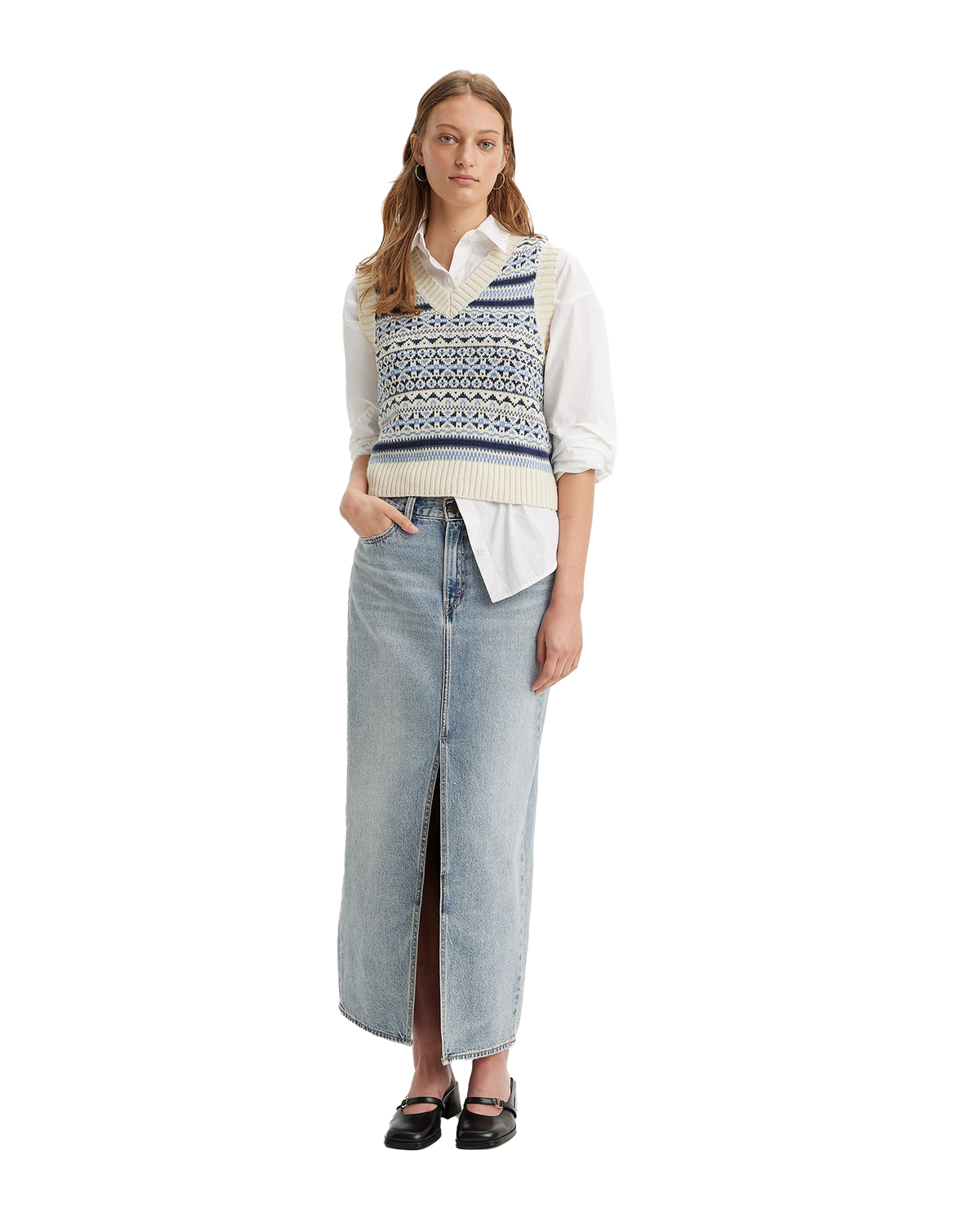 The Levi's® Womens Ankle Column Skirt in Please Hold