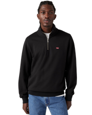 The Levi's® Mens Original Housemark 1/4 Zip Sweatshirt in Mineral Black
