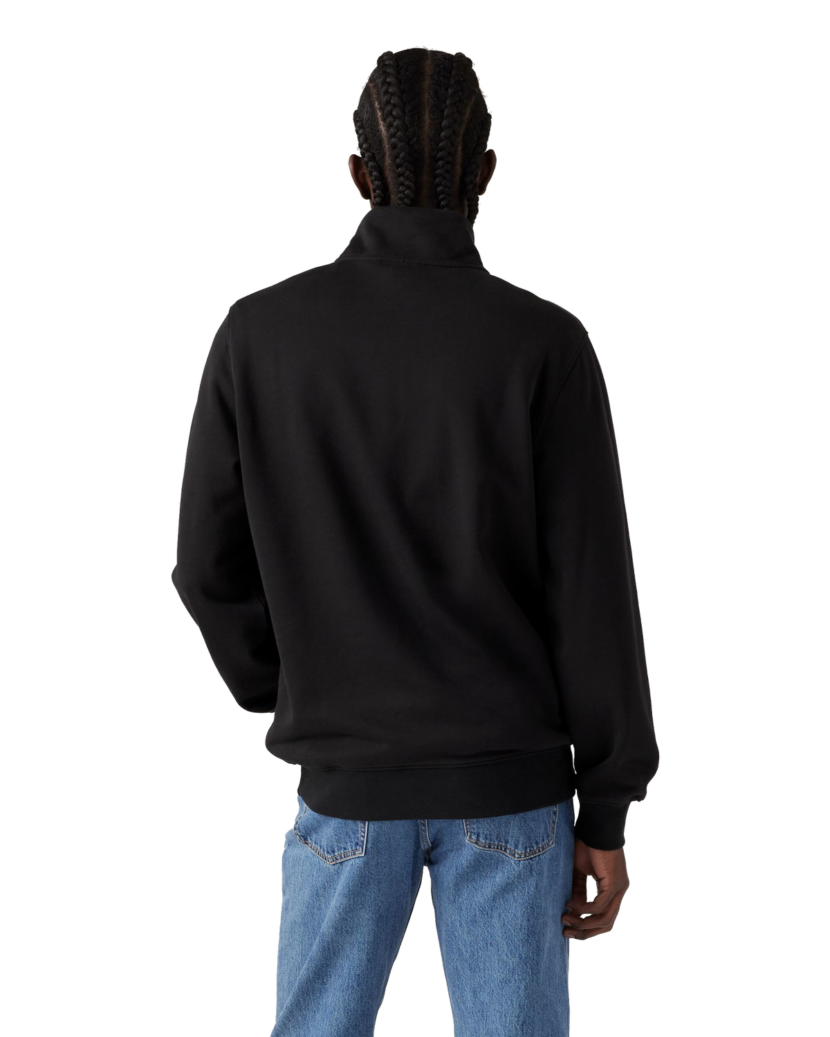 The Levi's® Mens Original Housemark 1/4 Zip Sweatshirt in Mineral Black