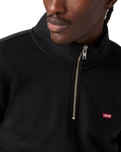 The Levi's® Mens Original Housemark 1/4 Zip Sweatshirt in Mineral Black