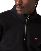 The Levi's® Mens Original Housemark 1/4 Zip Sweatshirt in Mineral Black