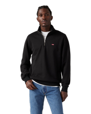 The Levi's® Mens Original Housemark 1/4 Zip Sweatshirt in Mineral Black