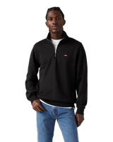 The Levi's® Mens Original Housemark 1/4 Zip Sweatshirt in Mineral Black