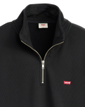 The Levi's® Mens Original Housemark 1/4 Zip Sweatshirt in Mineral Black