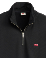 The Levi's® Mens Original Housemark 1/4 Zip Sweatshirt in Mineral Black