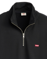 The Levi's® Mens Original Housemark 1/4 Zip Sweatshirt in Mineral Black