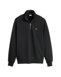 The Levi's® Mens Original Housemark 1/4 Zip Sweatshirt in Mineral Black