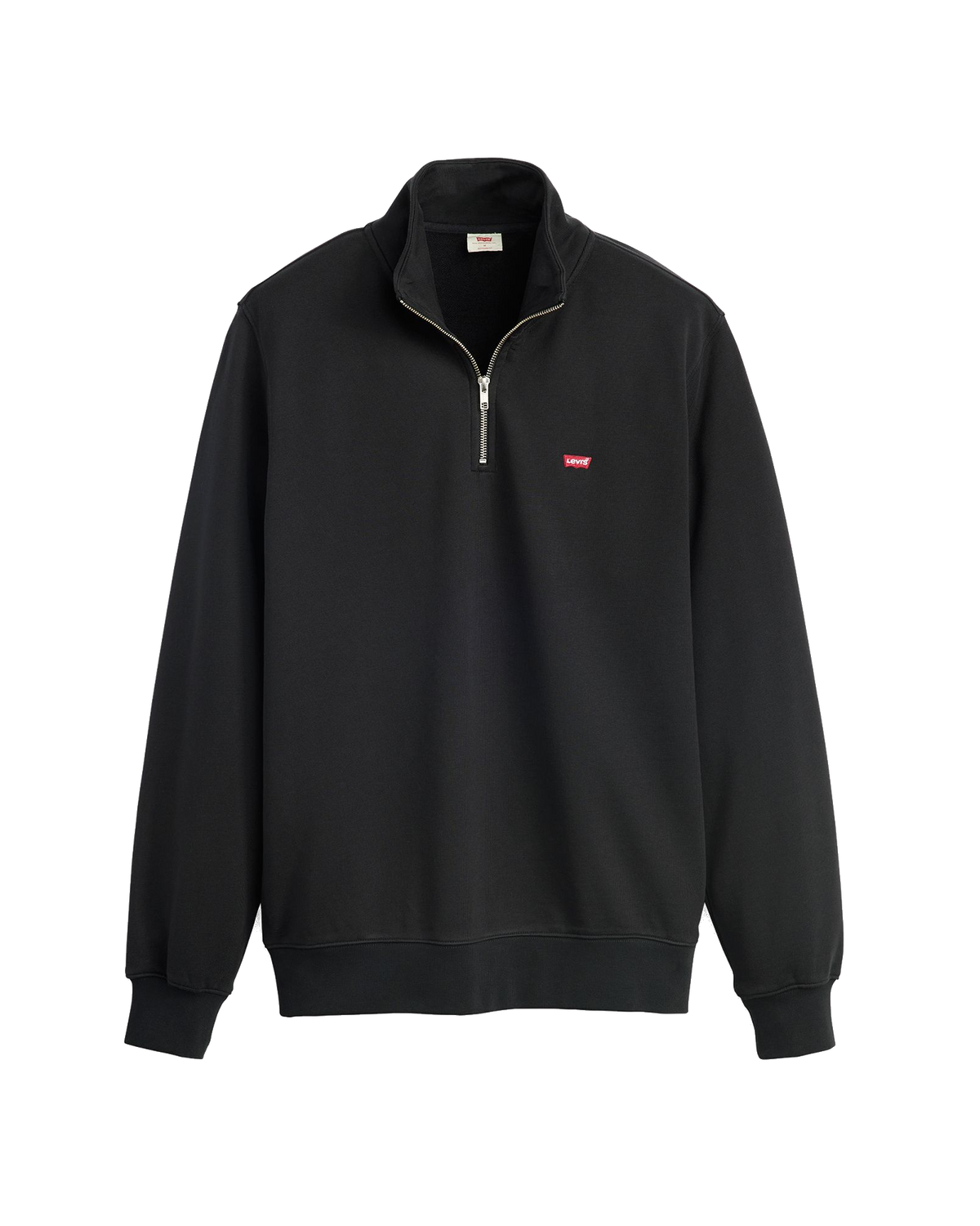 The Levi's® Mens Original Housemark 1/4 Zip Sweatshirt in Mineral Black