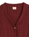 The Levi's® Womens Snowflake Cardigan in Warm Cabernet Cotton