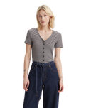 The Levi's® Womens Muse Top in Vanilla Stripe Caviar