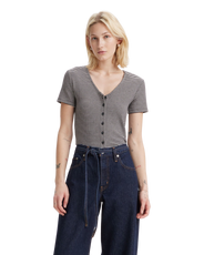 The Levi's® Womens Muse Top in Vanilla Stripe Caviar