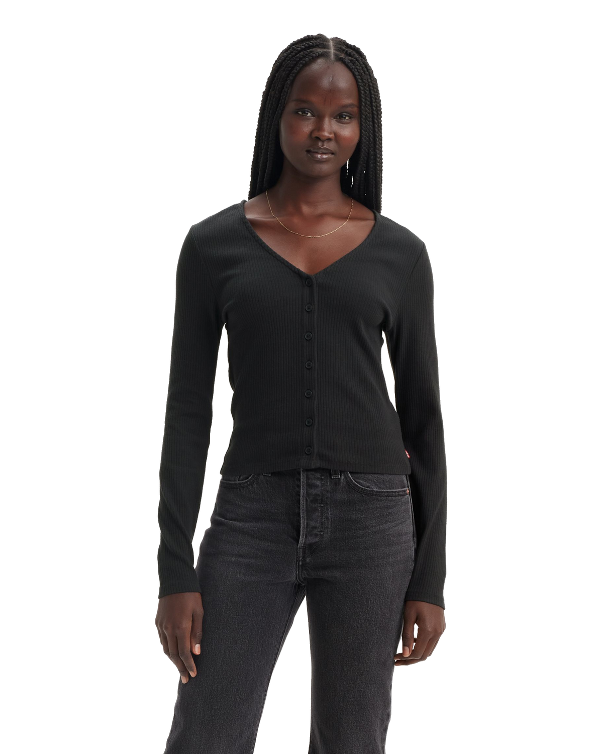 The Levi's® Womens Muse Long Sleeve Top in Caviar