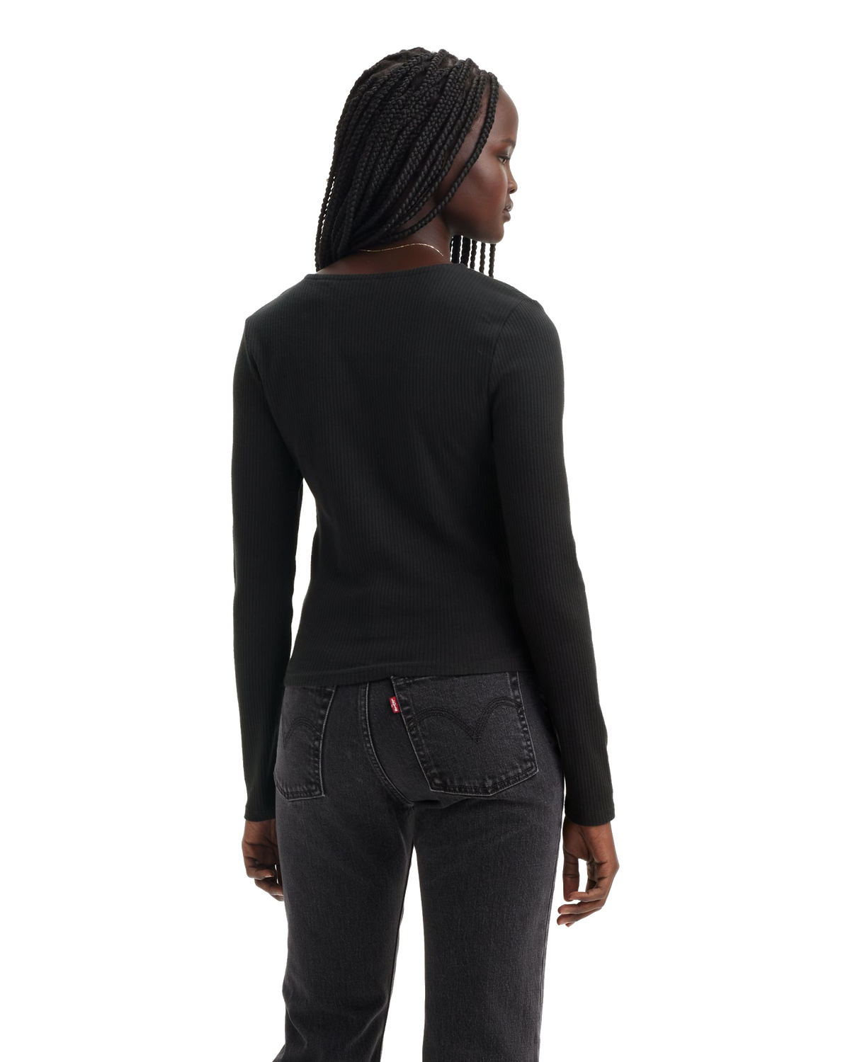 The Levi's® Womens Muse Long Sleeve Top in Caviar