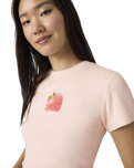 Graphic Essential Sporty T-Shirt in Heart Strawberry Crystal Pink