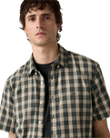 The Levi's® Mens Authentic Button-Down Lightweight Shirt in Xavier Plaid Ponderosa Pine