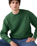Authentic Sweatshirt in Garment Dye Dark Green