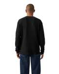 The Levi's® Mens Relaxed Thermal Long Sleeve T-Shirt in Garment Dye Mineral Black