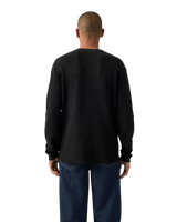 The Levi's® Mens Relaxed Thermal Long Sleeve T-Shirt in Garment Dye Mineral Black