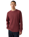 Relaxed Thermal Long Sleeve T-Shirt in Garment Dye Oxblood Red