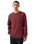 Relaxed Thermal Long Sleeve T-Shirt in Garment Dye Oxblood Red