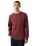 Relaxed Thermal Long Sleeve T-Shirt in Garment Dye Oxblood Red