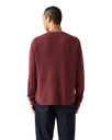 Relaxed Thermal Long Sleeve T-Shirt in Garment Dye Oxblood Red
