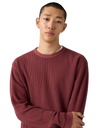 Relaxed Thermal Long Sleeve T-Shirt in Garment Dye Oxblood Red