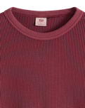 Relaxed Thermal Long Sleeve T-Shirt in Garment Dye Oxblood Red