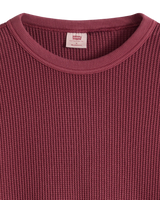 Relaxed Thermal Long Sleeve T-Shirt in Garment Dye Oxblood Red