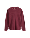 Relaxed Thermal Long Sleeve T-Shirt in Garment Dye Oxblood Red